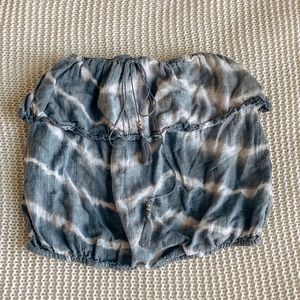 American Eagle Blue and White Tie Dye Crop Top